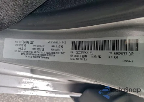 2015 Chrysler 200 S z USA, uszkodzony, nr VIN 1C3CCCBB0FN751720